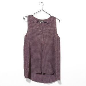 Joie Red/Blue Patterened Silk Flowy Sleeveless Blouse Size Small